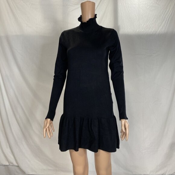 NEW SUNDAYS Women's Andes Soft Mock Neck Mini Dress Size M Black - Picture 1 of 1